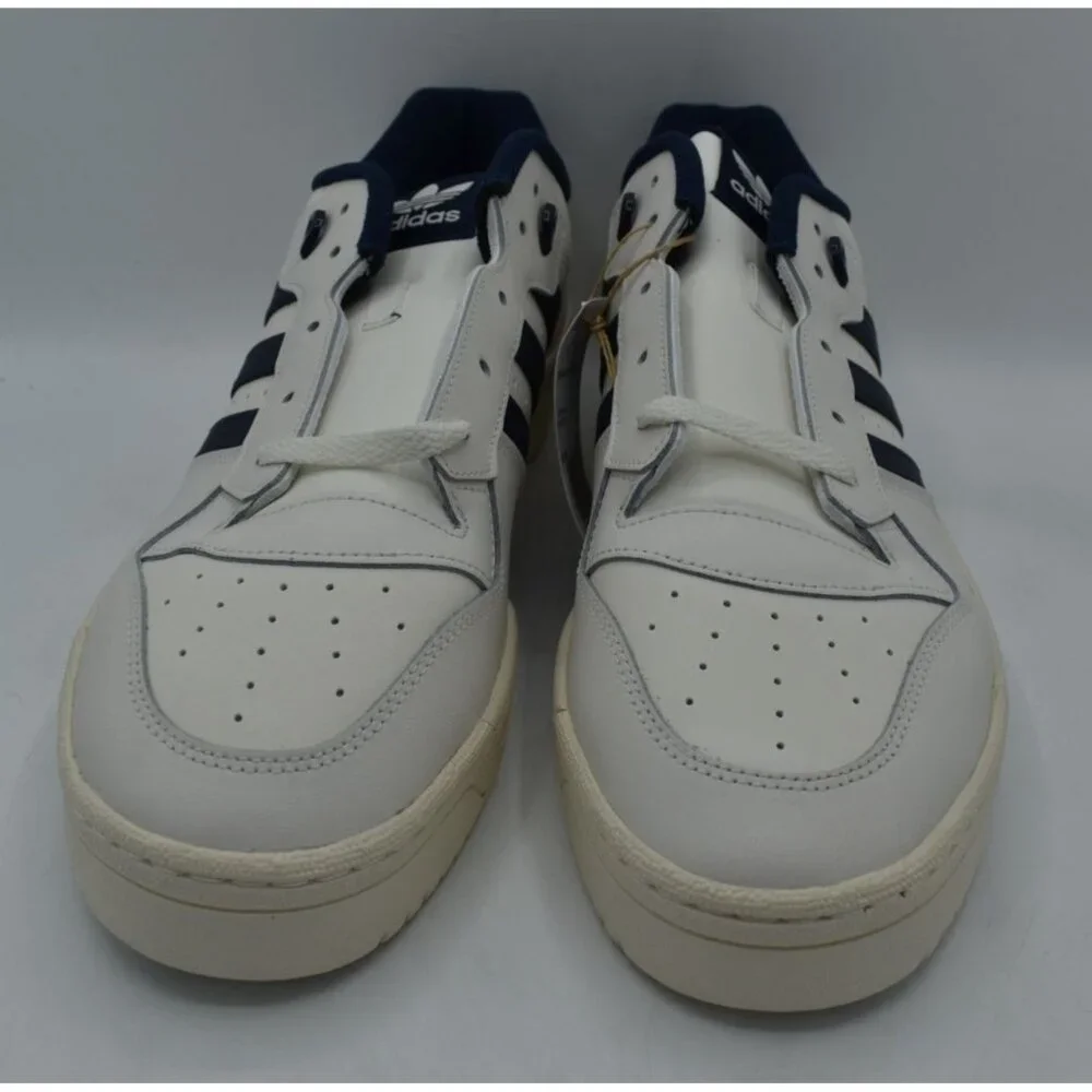 Adidas Mens Size 13 Rivalry Low‎ White Navy Casual Sneakers Shoes Y2K